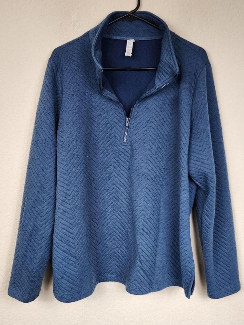 1X RBX Blue Black Speckled Long Sleeve Sweater Top